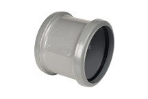 FLOPLAST RING-SEAL D/S PIPE COUPLER;4\"/110MM SOIL GRY