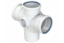 POLYPIPE RING-SEAL DOUBLE BRANCH; 4\"/110MM 92.5D WHI