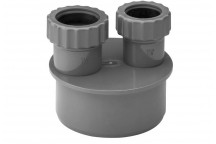 E.TUPLING 32-40MM DOUBLE WASTE ADAPTOR - GREY