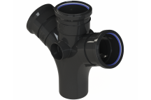 POLYPIPE RING-SEAL DOUBLE BRANCH; 4\"/110MM 112.5D BK