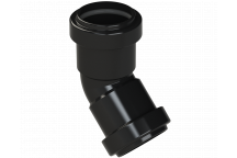PUSHFIT OBTUSE BEND 45DEG; 32MM BLACK