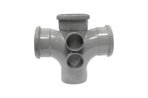 FLOPLAST RING-SEAL DOUBLE BRANCH 92.5 DEG;4\"/110MM SOIL GREY