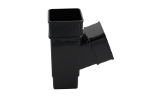 E.TUPLING 65MM SQUARE DOWNPIPE BRANCH - BLACK