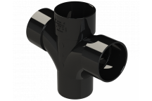 S/WELD CROSS TEE 92.5DEG; 50MM BLACK