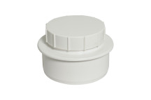 FLOPLAST SCREWED ACCESS CAP;4\"/110MM SOIL WHITE