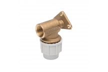 PLASSON WALL PLATE ELBOW - 25MM X 3/4\" (DZR)