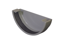 E.TUPLING 150MM EXTERNAL STOPEND HALF ROUND KOMMERCIAL GREY