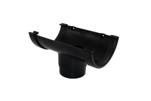 E.TUPLING 150MMRUNNING OUTLET HALF ROUND KOMMERCIAL BLACK