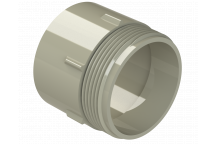 POLYPIPE S2000 MUPVC 50MM SCKT X MI CONNECTOR - SOLV GREY