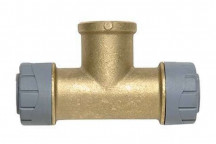 POLYPLUMB FEMALE TEE BRASS; 22MMX1/2\"