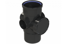 POLYPIPE RING-SEAL ACCESS PIPE (1XSCKT);4\"/110MM BLK
