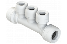 POLYPLUMB ENHANCED - 22X15 3 PORT 1-SIDED MANIFOLD (SKT/SKT) - WHITE