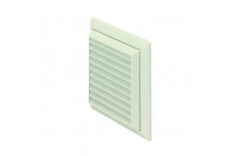 LOUVERED GRILLE WITH FLYSCREEN 125MM WHT