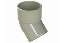 POLYPIPE S2000 50MM MUPVC 45DEG SPIGOT BEND - SOLV GREY