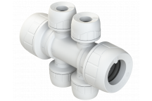 POLYPLUMB ENHANCED - 22X10 4 PORT 2-SIDED MANIFOLD (SKT/SKT) - WHITE