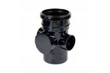 FLOPLAST RING-SEAL ACCESS PIPE(SKT/SPG);4\"/110MM SOIL BLACK