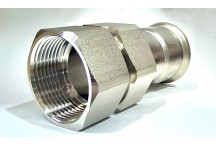 SS 316 PRESS - FEMALE UNION ADAPTER - FLAT SEAL - 15x1/2\"