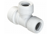 POLYPLUMB ENHANCED - 28X22X22 BRANCH & ONE END RED TEE - WHITE