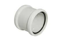 FLOPLAST RING-SEAL D/S PIPE COUPLER;4\"/110MM SOIL WHT