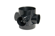 FLOPLAST RING-SEAL SHORT BOSS PIPE ;4\"/110MM SOIL BLACK