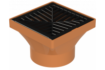 DRAIN SQUARE HOPPER; SOLV SCKT 4\"/110MM