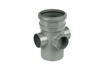 FLOPLAST RING-SEAL BOSS PIPE (SCKT/SPGT);4\"/110MM SOIL GREY