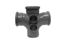 FLOPLAST RING-SEAL DOUBLE BRANCH 92.5 DEG;4\"/110MM SOIL ANTHRACITE GRE