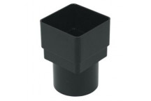 E.TUPLING DOWNPIPE SQUARE-ROUND ADAPTOR - BLACK