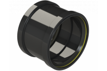 POLYPIPE RING-SEAL DOUBLE SOCKET; 6\"/160MM BLACK