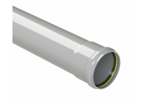 POLYPIPE RING-SEAL SINGLE SCKT PIPE;4\"/110MM 4M GREY