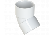 S/WELD OBTUSE BEND 45DEG; 50MM WHITE