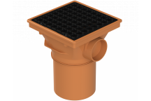 DRAIN SQUARE HOPPER; SPIGOT END 4\"/110MM
