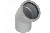 POLYPIPE RING-SEAL BEND (1XSCKT);3\"/82MM 135DEG GREY