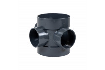 FLOPLAST RING-SEAL SHORT BOSS PIPE ;4\"/110MM SOIL ANTHRACITE GREY