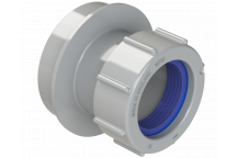 POLYPIPE RING-SEAL STRAIGHT ADAPTOR; 32MM GREY