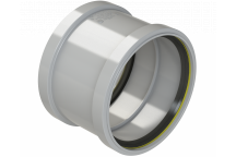 POLYPIPE RING-SEAL DOUBLE SOCKET; 6\"/160MM GREY