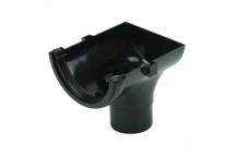 E.TUPLING 112MM HALF-ROUND STOPEND OUTLET - BLACK