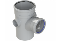 POLYPIPE RING-SEAL SNGL BRANCH;6\"/160MM92.5D UNEQ GY