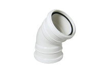FLOPLAST RING-SEAL 135 D/S BEND;4\"/110MM SOIL WHITE