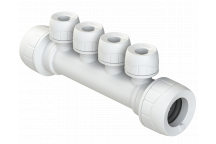 POLYPLUMB ENHANCED - 22X10 4 PORT 1-SIDED MANIFOLD (SKT/SKT) - WHITE