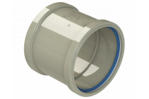POLYPIPE RING-SEAL DOUBLE SOCKET; 4\"/110MM SOLVENT GREY
