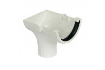 E.TUPLING 112MM HALF-ROUND STOPEND OUTLET - WHITE