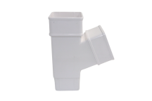 E.TUPLING 65MM SQUARE DOWNPIPE BRANCH - WHITE