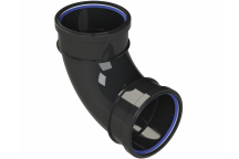 POLYPIPE RING-SEAL BEND (2XSCKT);4\"/110MM 92.5DEG BK