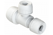 POLYPLUMB ENHANCED - 15X10X10 BRANCH & ONE END RED TEE - WHITE