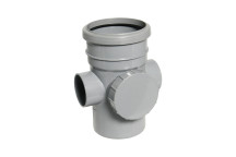 FLOPLAST RING-SEAL ACCESS PIPE(SKT/SPG);4\"/110MM SOIL GREY