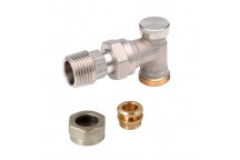 DANFOSS 15MM ANGLED LOCKSHIELD VALVE