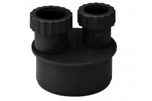 E.TUPLING 32-40MM DOUBLE WASTE ADAPTOR - BLACK