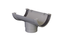 E.TUPLING 150MMRUNNING OUTLET HALF ROUND KOMMERCIAL GREY