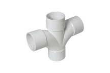 FLOPLAST S/WELD CROSS TEE 92.5 DEG; 40MM WHITE